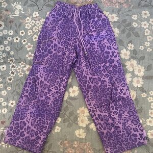 DAVI & DANI Purple Animal Print Wide Leg Pants